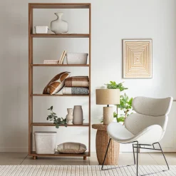 Rangement À Composer|Bibliothèque Et Étagère*alinea Étagère 5 tablettes en chêne massif - Bois foncé