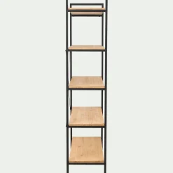 Bibliothèque Et Étagère*alinea Étagère 5 tablettes en métal noir et pin massif - h180cm Bois clair