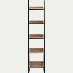Bibliothèque Et Étagère*alinea Étagère 5 tablettes plaquée frêne et métal noir L40cm - Bois clair