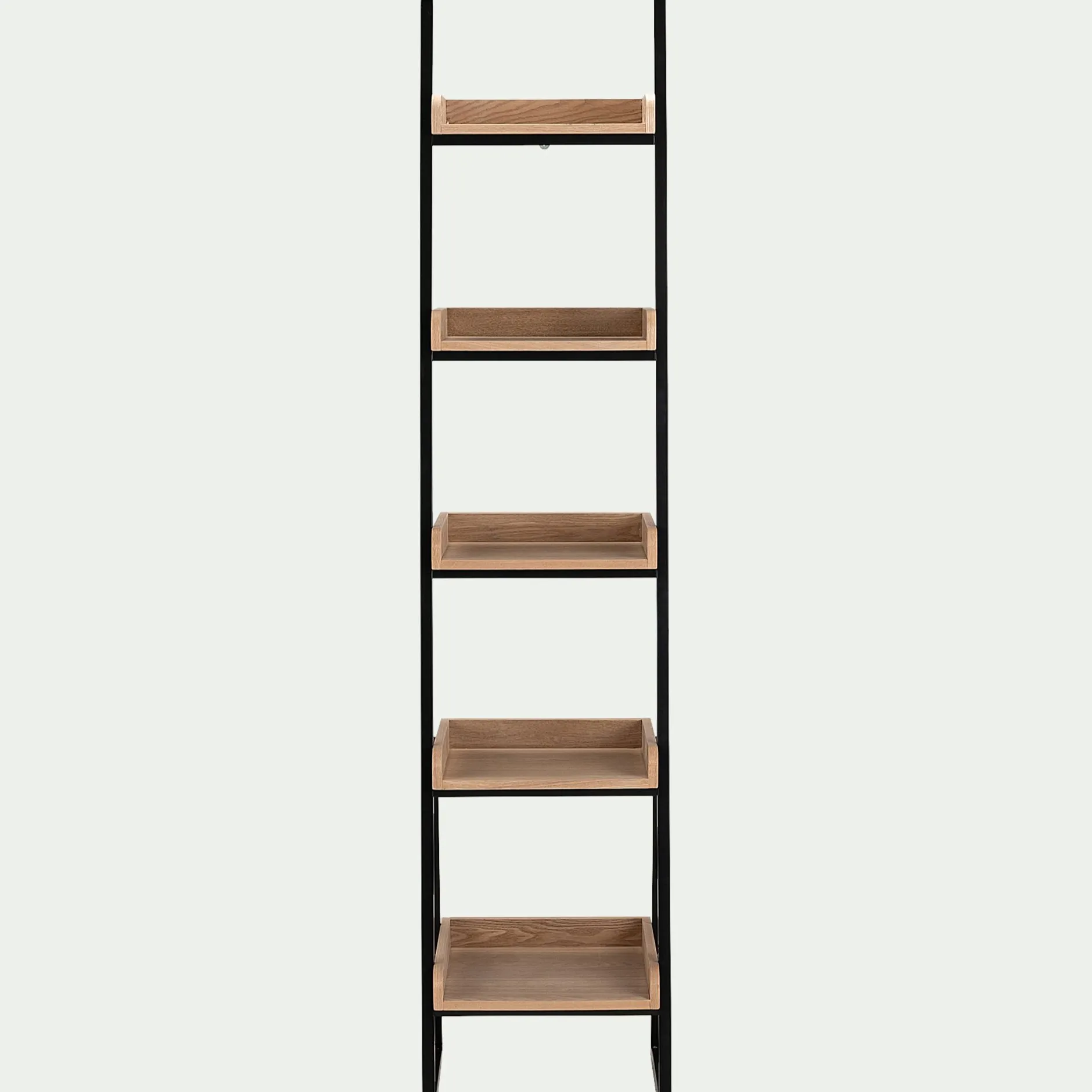 Bibliothèque Et Étagère*alinea Étagère 5 tablettes plaquée frêne et métal noir L40cm - Bois clair