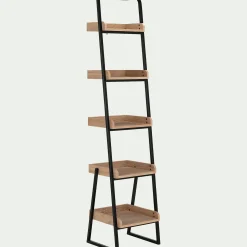 Bibliothèque Et Étagère*alinea Étagère 5 tablettes plaquée frêne et métal noir L40cm - Bois clair