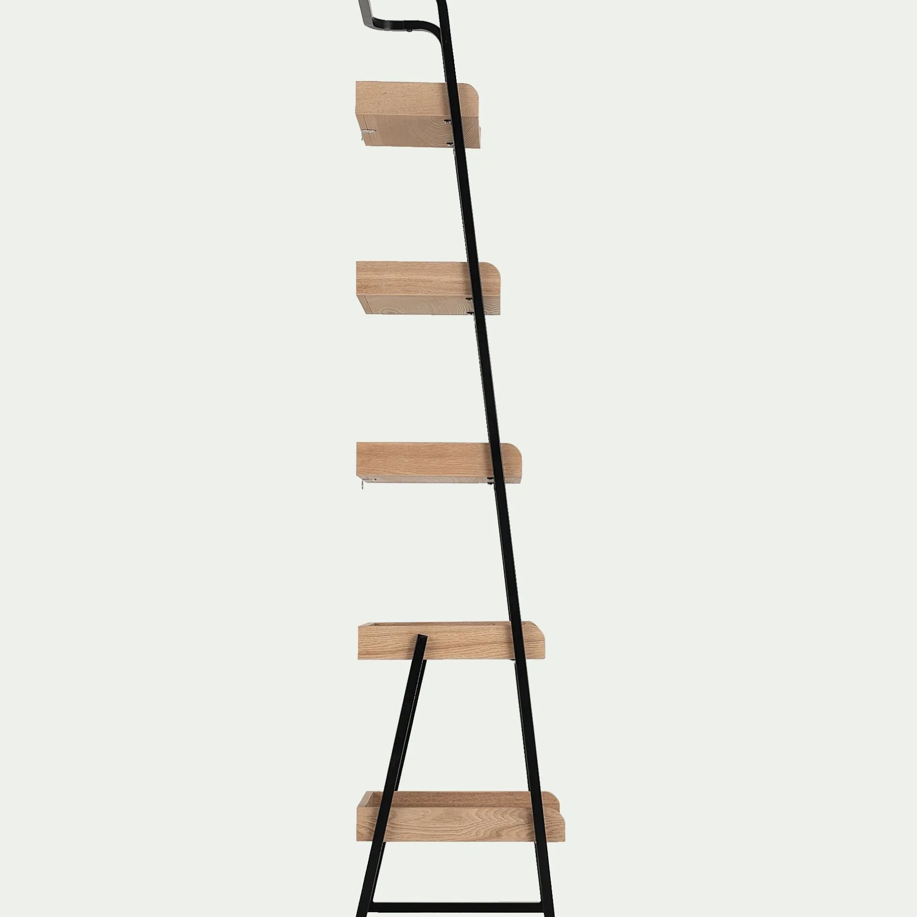 Bibliothèque Et Étagère*alinea Étagère 5 tablettes plaquée frêne et métal noir L40cm - Bois clair