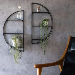 Étagère Murale*alinea Étagère déco en métal D60cm - Noir