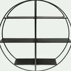 Étagère Murale*alinea Étagère déco en métal D60cm - Noir