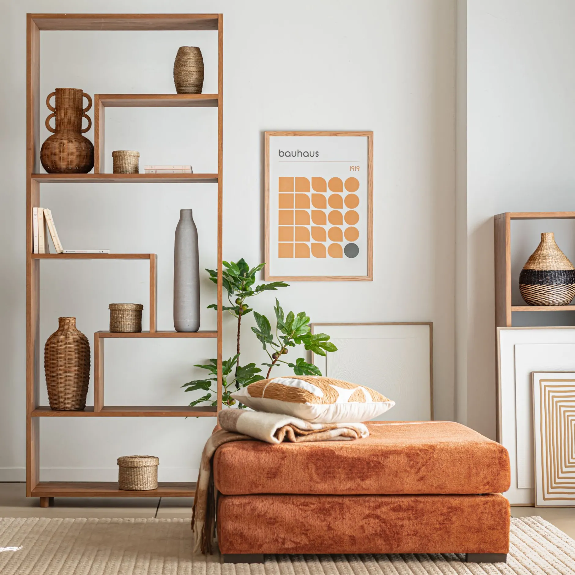 Rangement À Composer|Bibliothèque Et Étagère*alinea Étagère en forme déstructurée en chêne massif - Bois foncé