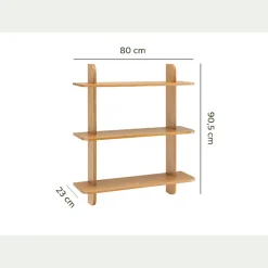 Étagère Murale*alinea Étagère murale 3 tablettes en chêne L80cm - Bois clair