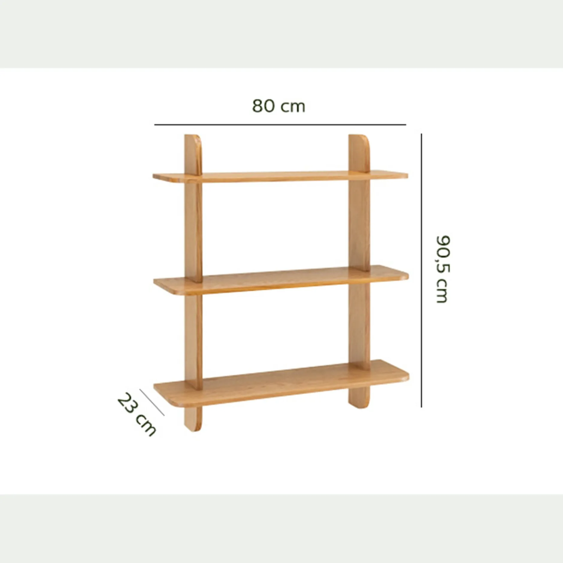 Étagère Murale*alinea Étagère murale 3 tablettes en chêne L80cm - Bois clair