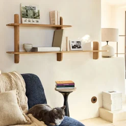 Étagère Murale*alinea Étagère murale asymétrique en chêne L138cm - Bois clair