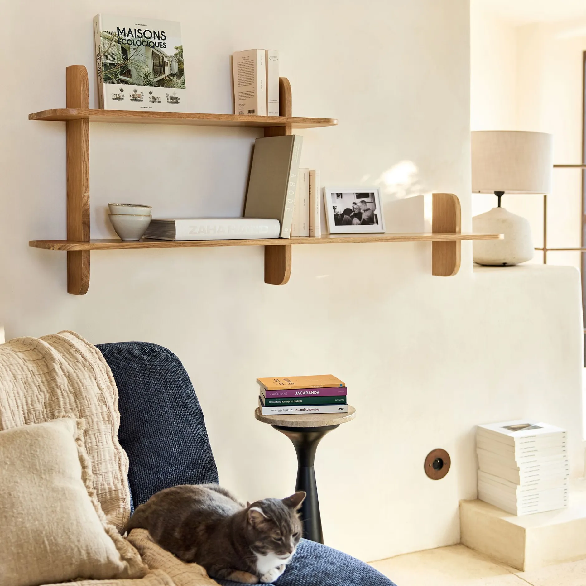 Étagère Murale*alinea Étagère murale asymétrique en chêne L138cm - Bois clair