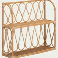 Étagère Murale*alinea Étagère murale décorative 2 tablettes en rotin - L60xH55cm Naturel