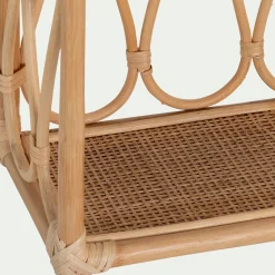 Étagère Murale*alinea Étagère murale décorative 2 tablettes en rotin - L60xH55cm Naturel