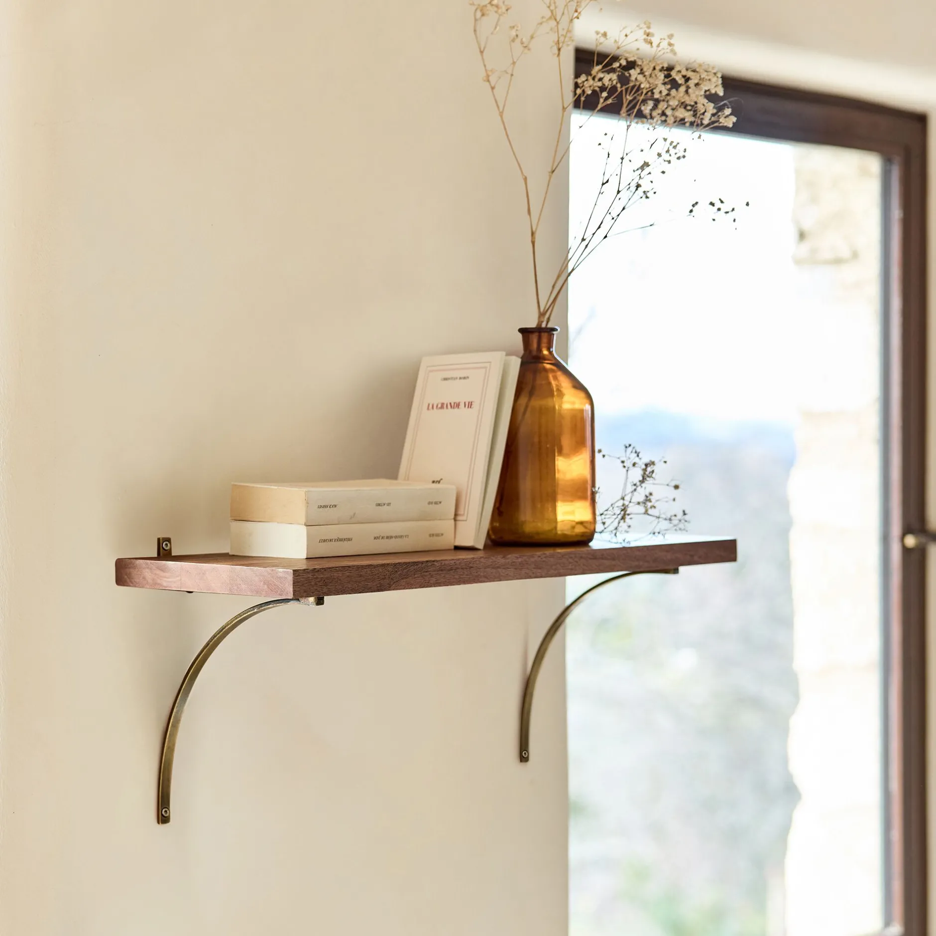 Étagère Murale*alinea Étagère murale décorative en bois de manguier L60cm - Naturel