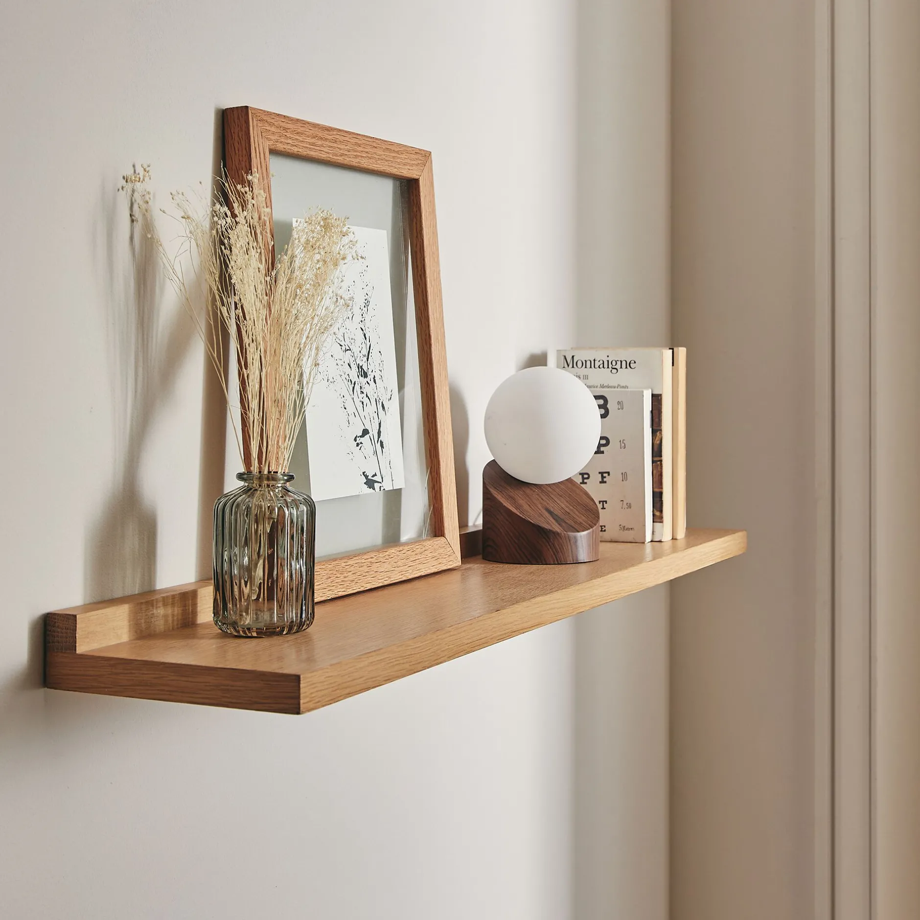 Étagère Murale|Rangement À Composer*alinea Étagère murale plaquée chêne - L86,6cm Bois clair