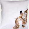 Bureau Enfant|Linge De Lit Enfant*alinea Taie d'oreiller enfant imprimé girafe en coton 63x63cm - marron