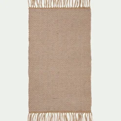 Tapis En Laine|Tapis En Jute*alinea Tapis à franges en laine - 60x100cm Naturel