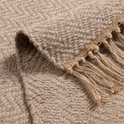 Tapis En Laine|Tapis En Jute*alinea Tapis à franges en laine - 60x100cm Naturel