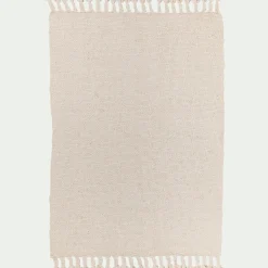 Tapis En Laine|Tapis Uni*alinea Tapis à pompons en laine 120x170cm - Beige