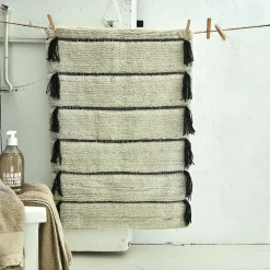 Tapis De Bain*alinea Tapis de bain à pompons en coton 50x80cm - ventoux Blanc