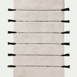 Tapis De Bain*alinea Tapis de bain à pompons en coton 50x80cm - ventoux Blanc