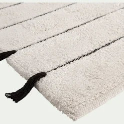 Tapis De Bain*alinea Tapis de bain à pompons en coton 50x80cm - ventoux Blanc