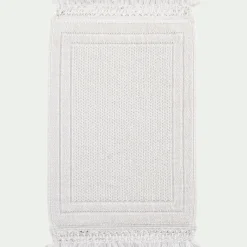 Tapis De Bain*alinea Tapis de bain en coton finition crochet et frangées 50x80cm - Blanc
