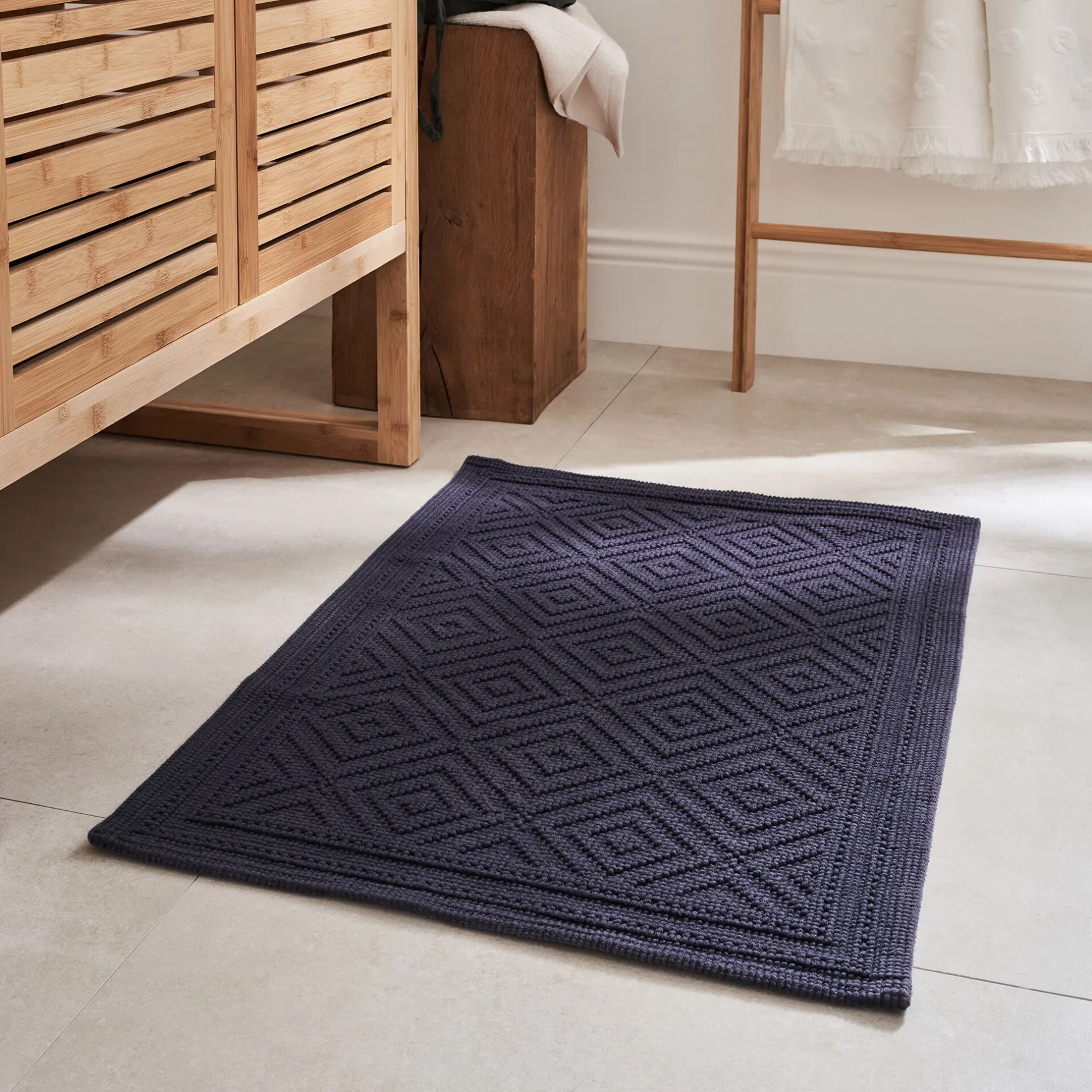 Tapis De Bain*alinea Tapis de bain en coton jacquard - calabrun 50x70cm Bleu