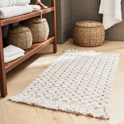 Tapis De Bain*alinea Tapis de bain point bulle en coton 50x80cm - Beige