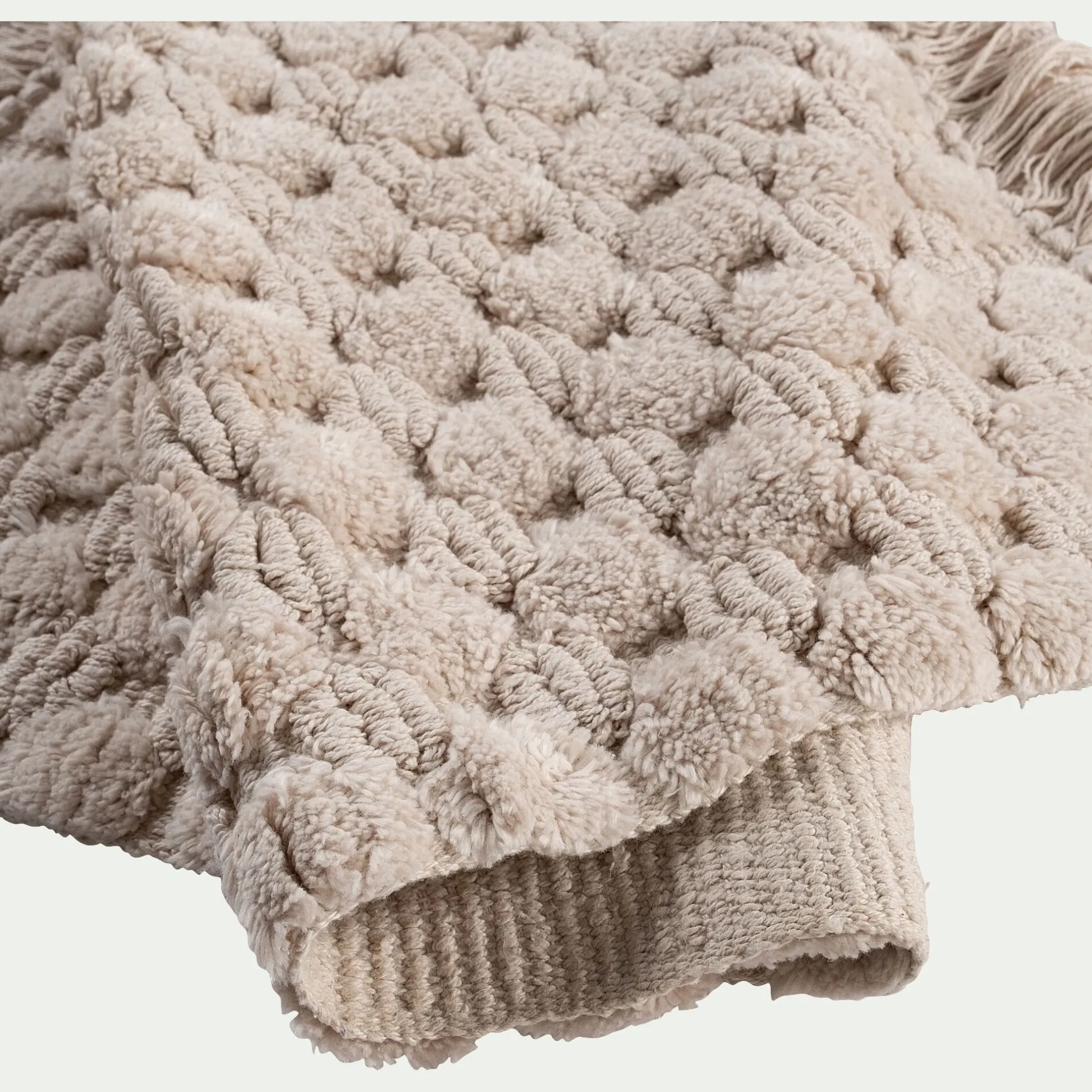 Tapis De Bain*alinea Tapis de bain point bulle en coton 50x80cm - Beige