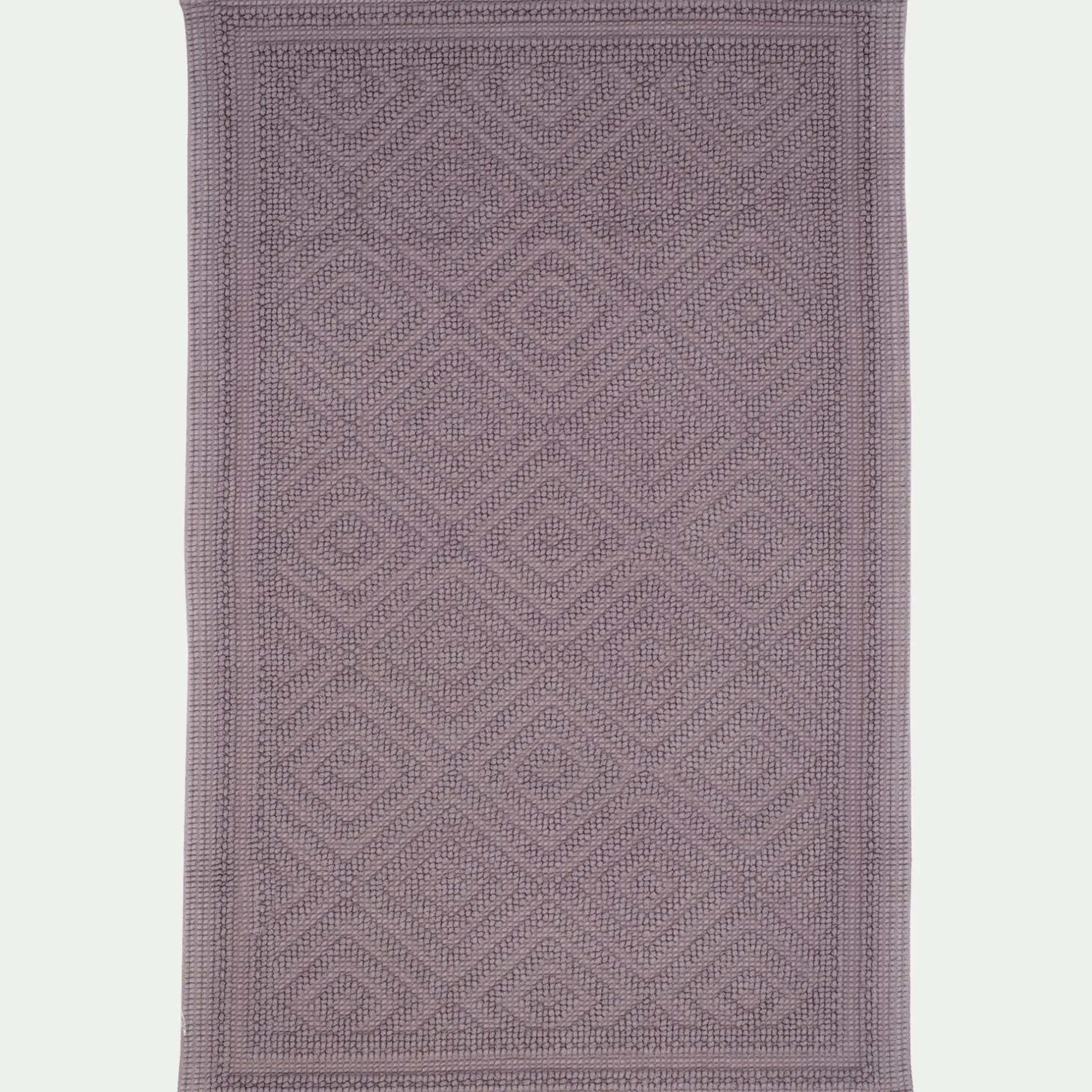 Tapis De Bain*alinea Tapis de bain surpiquage losanges en coton - restanque 60x100cm Gris