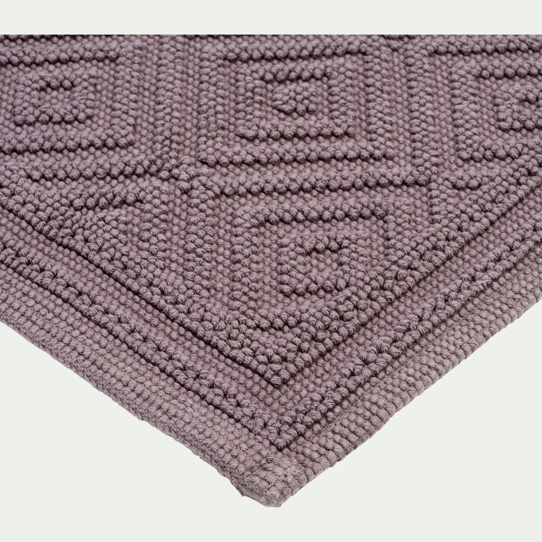 Tapis De Bain*alinea Tapis de bain surpiquage losanges en coton - restanque 60x100cm Gris