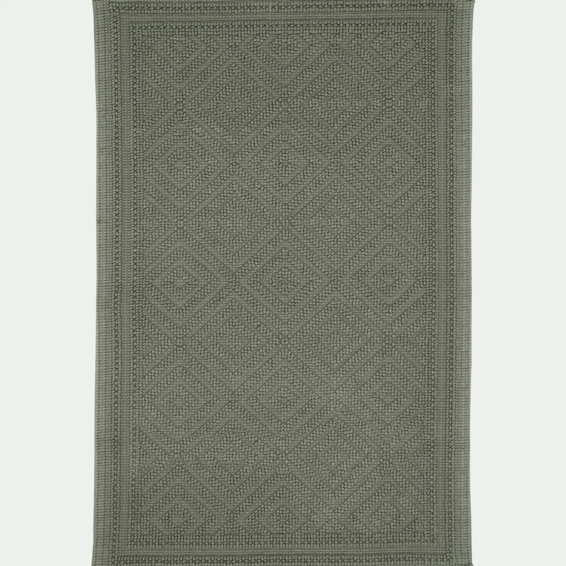 Tapis De Bain*alinea Tapis de bain surpiquage losanges en coton - cèdre 50x70cm Vert