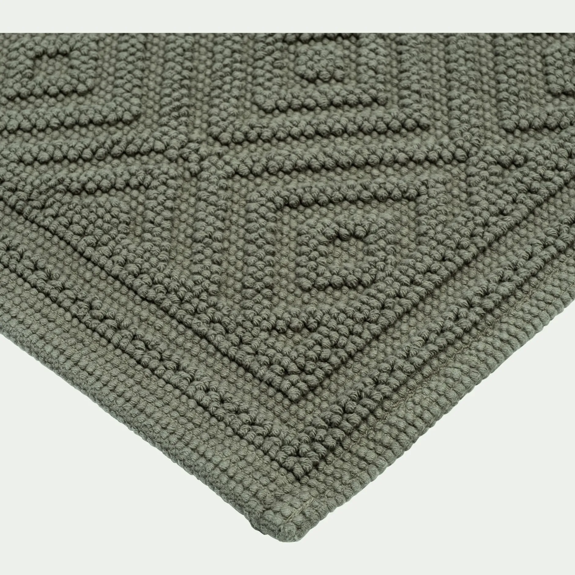 Tapis De Bain*alinea Tapis de bain surpiquage losanges en coton - cèdre 50x70cm Vert