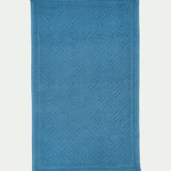 Tapis De Bain*alinea Tapis de bain surpiquage losanges en coton - figuerolles 60x100cm Bleu