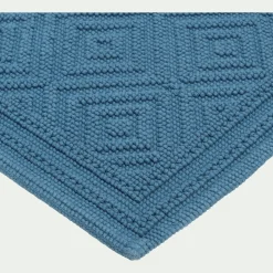 Tapis De Bain*alinea Tapis de bain surpiquage losanges en coton - figuerolles 60x100cm Bleu
