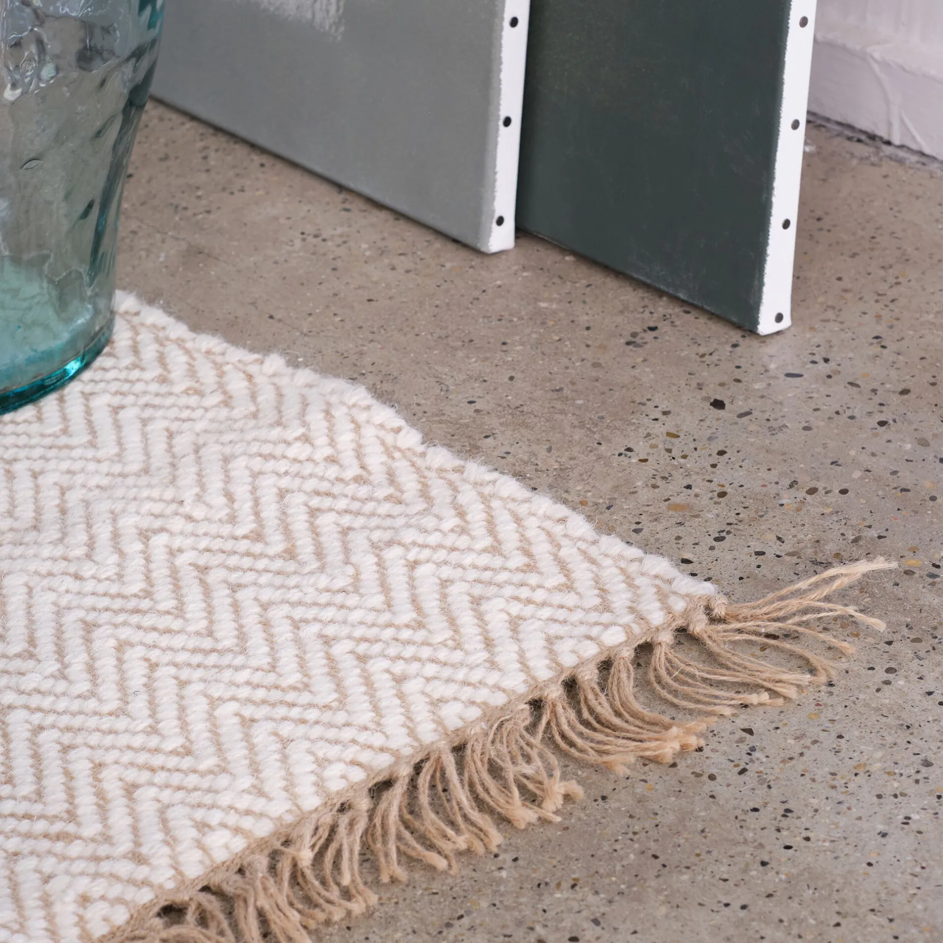 Tapis En Laine|Tapis En Jute*alinea Tapis de couloir et laine et jute - 60x200cm Blanc