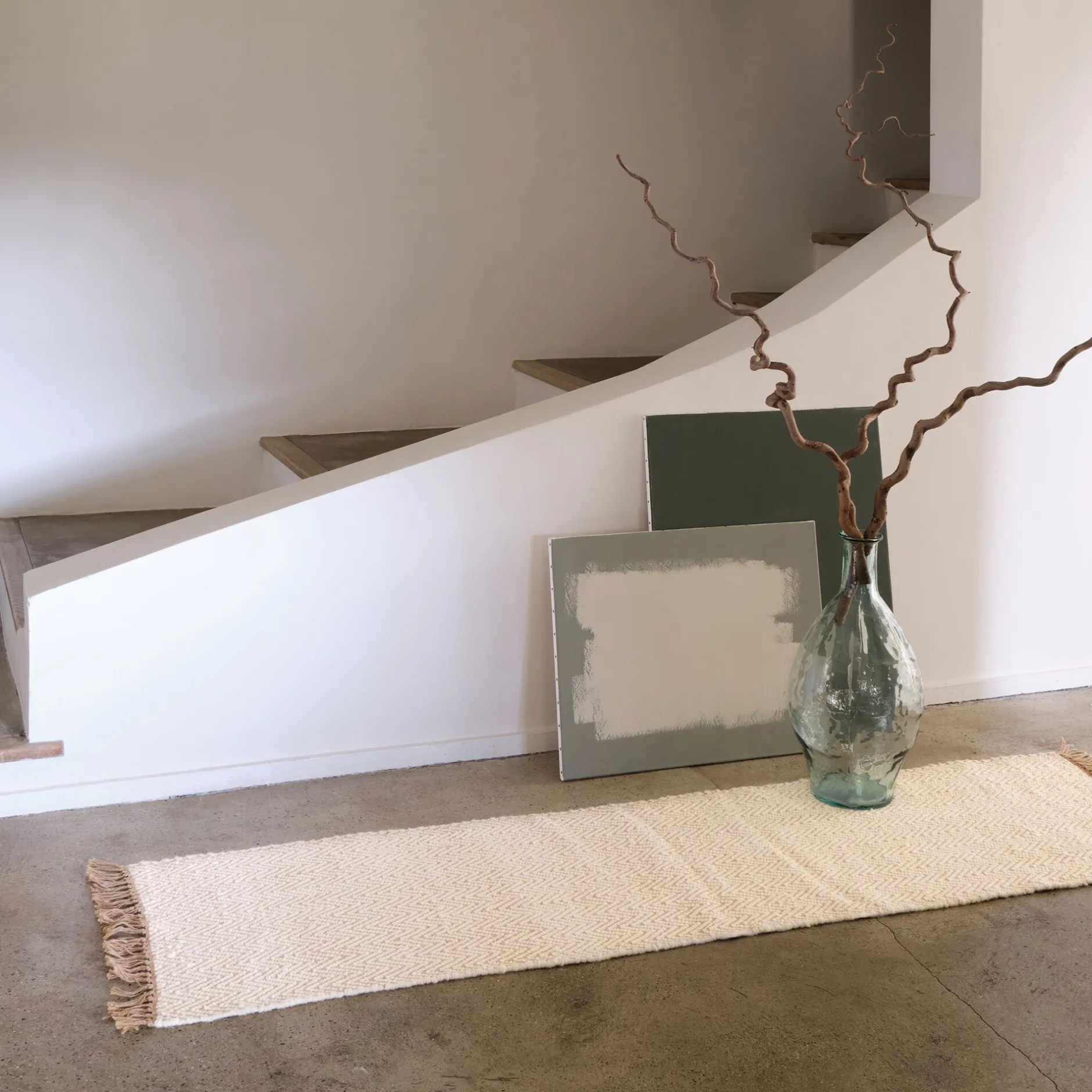 Tapis En Laine|Tapis En Jute*alinea Tapis de couloir et laine et jute - 60x200cm Blanc