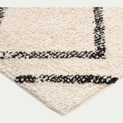 Tapis De Salon|Tapis Berbère*alinea Tapis en coton à motif inspiration berbère - écru et noir 140x200cm Blanc