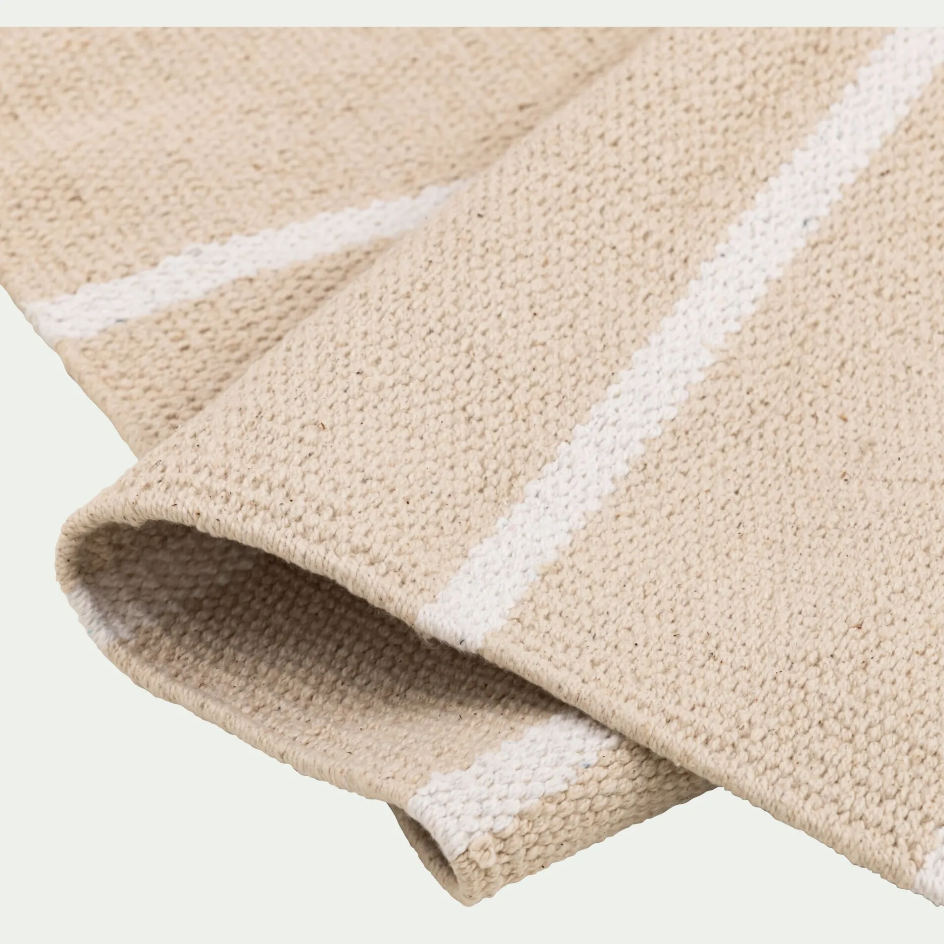 Tapis De Couloir|Tapis De Cuisine*alinea Tapis en coton à rayure 60x120cm - Beige