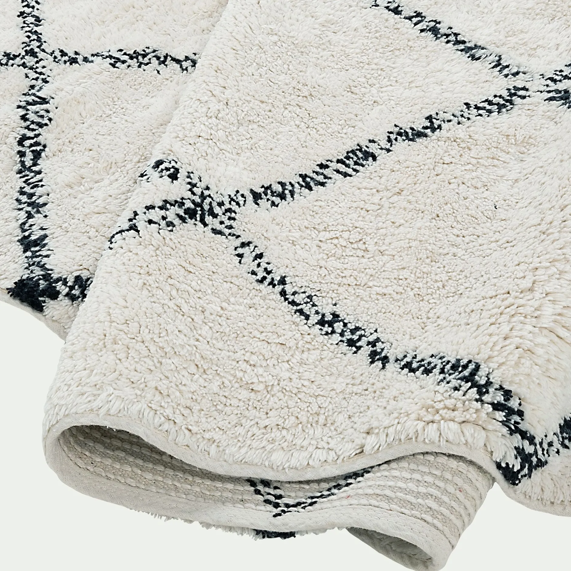 Tapis De Couloir|Descente De Lit*alinea Tapis en coton inspiration berbère en coton - écru et noir 70x110cm Blanc