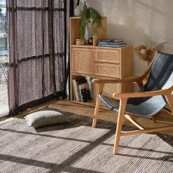 Tapis En Jute|Tapis De Salon*alinea Tapis en coton recyclé et jute - 170x120cm Noir