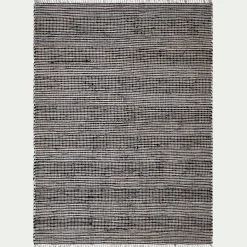 Tapis En Jute|Tapis De Salon*alinea Tapis en coton recyclé et jute - 170x120cm Noir