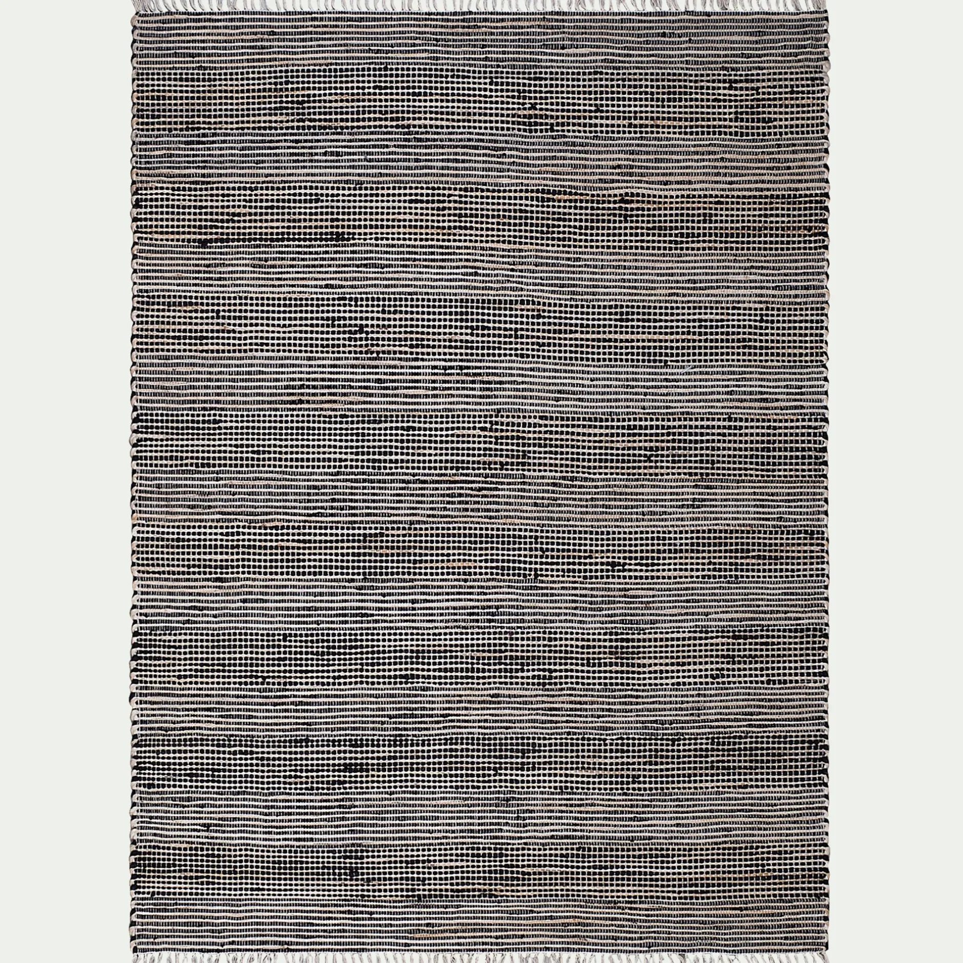 Tapis En Jute|Tapis De Salon*alinea Tapis en coton recyclé et jute - 170x120cm Noir
