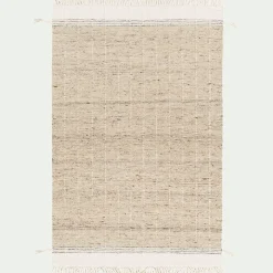 Tapis En Laine|Tapis De Salon*alinea Tapis en laine à motifs finition frange 160230cm - Beige