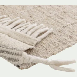 Tapis En Laine|Tapis De Salon*alinea Tapis en laine à motifs finition frange 160230cm - Beige