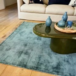 Tapis Uni|Tapis De Salon*alinea Tapis frangé en velours 160x230cm - eucalyptus Vert