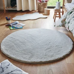 Descente De Lit|Tapis Uni*alinea Tapis imitation fourrure - D120cm Beige