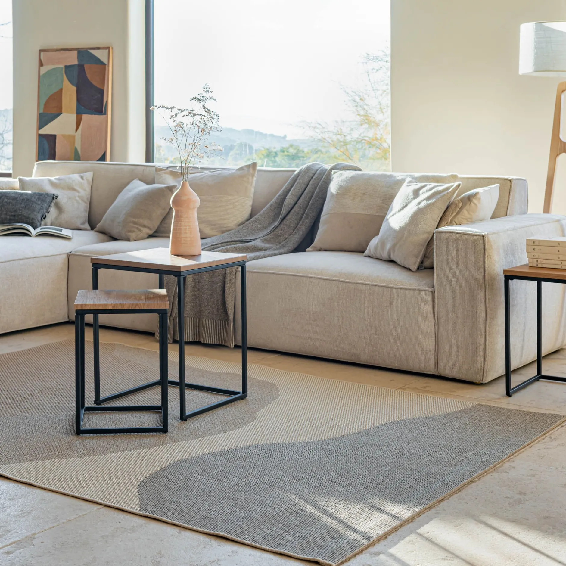 Tapis Exterieur|Tapis D'Extérieur*alinea Tapis intérieur et extérieur à motifs abstraits 120x170cm - Beige