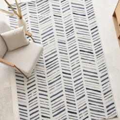 Tapis De Salon|Tapis Exterieur*alinea Tapis intérieur et extérieur à motifs graphiques 200x290cm - Blanc