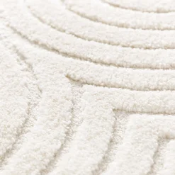 Descente De Lit*alinea Tapis rond à motifs circulaires D120cm - blanc écru Beige