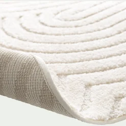 Descente De Lit*alinea Tapis rond à motifs circulaires D120cm - blanc écru Beige